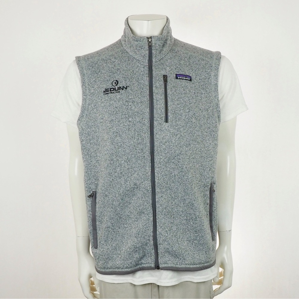 Patagonia Better Sweater Fleece Jacket Vest Mens Large Gray Full-Zip Logo Mock